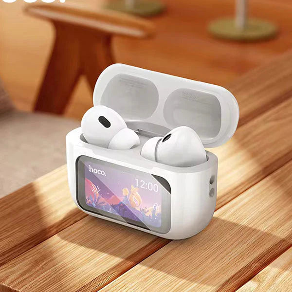 Smart Display Wireless Earbuds with Touchscreen Case – Premium Bluetooth Earbuds