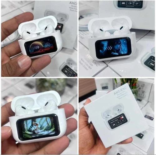 Smart Display Wireless Earbuds with Touchscreen Case – Premium Bluetooth Earbuds